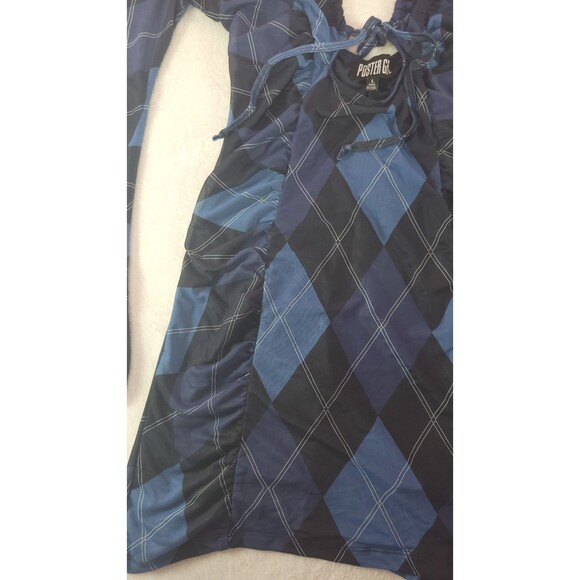Poster Grl Dolls Kill Royal Learn The Ropes Argyle Pattern Mini Dress Size Large - Picture 6 of 8